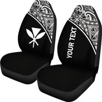 Hawaii Custom Personalised Car Seat Covers - Kanaka Maoli Polynesian Curve Black - Polynesian Pride