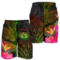Polynesian Hawaii Polynesian Men's Shorts - Hibiscus and Banana Leaves - Polynesian Pride