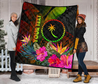 Chuuk Polynesian Personalised Premium Quilt - Hibiscus and Banana Leaves - Polynesian Pride