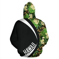 Kanaka Tropical Leaves and Plumeria Zipper Hoodie Circle Style - Polynesian Pride