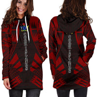 Cook Islands Hoodie Dress - Polynesian Tattoo Red - Polynesian Pride