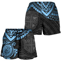 Fiji Polynesian Short (Women) - Blue Turtle Women BLUE - Polynesian Pride