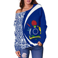 Cook Islands Women's Off Shoulder Sweater - Circle Style 07 - Polynesian Pride