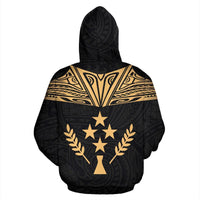 Kosrae All Over Zip up Hoodie Gold Neck Style - Polynesian Pride