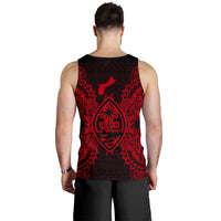Guam Polynesian Men Tank Top Map Red - Polynesian Pride