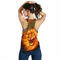 Sun In Leo Zodiac Women Racerback Tank Polynesian Tattoo Unique Vibes - Polynesian Pride