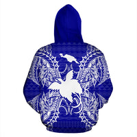 Papua New Guinea Polynesian ll Over Hoodie Map Blue - Polynesian Pride