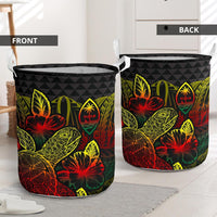 Guam Laundry Basket - Polynesian Turtle Hibiscus Reggae - Polynesian Pride