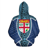 Fiji Tapa Zip Hoodie Fiji Flag Sport Style - Polynesian Pride