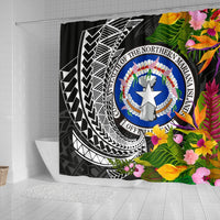 Northern Mariana Islands Shower Curtains - Seal Spiral Polynesian Patterns - Polynesian Pride