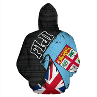 Fiji Zip up Hoodie Fiji Flag Grunge Special A02 - Polynesian Pride