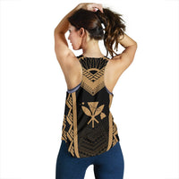 Hawaii Kanaka Polynesian Women's Racerback Tank Active Gold - Polynesian Pride