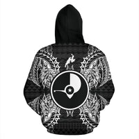 Yap Polynesian ll Over Hoodie Map Black - Polynesian Pride