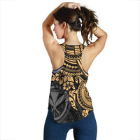 Polynesian Hawaii Women's Racerback Tank - Gold Turtle - Polynesian Pride
