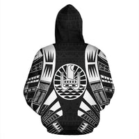 French Polynesia All Over Custom Hoodie Black Tattoo Style - Polynesian Pride
