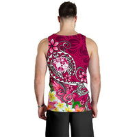 Tonga Men's Tank Top - Turtle Plumeria (Pink) - Polynesian Pride
