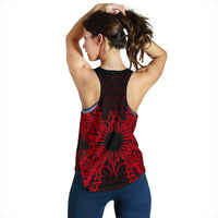 Marshall Islands Polynesian Women Tank Top Map Red - Polynesian Pride