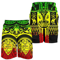 Polynesian Shorts Men - Guam Flag, Seal with Maui Moana Tattoo - Polynesian Pride