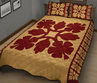 Hawaiian Quilt Pattern Hibiscus Quilt Bed Set - Polynesian Pride