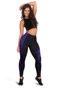 Hawaii Turtle Shark Polynesian Leggings - Purple - Polynesian Pride