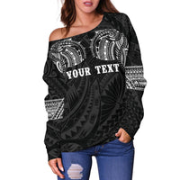 Polynesian Tattoo Off Shoulder Sweater White - Custom Version K4 - Polynesian Pride