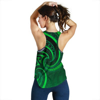New Zealand Maori Mangopare Women Racerback Tank Polynesian - Green - Polynesian Pride