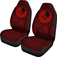 Yap Car Seat Cover - Yap Flag Polynesian Tattoo Red - Polynesian Pride