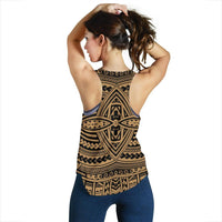 Polynesian Seamless Gold Women's Racerback Tank Top - Polynesian Pride