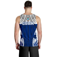 Guam Polynesian Men's Tank Top - Pattern With Seal Blue Version - Polynesian Pride