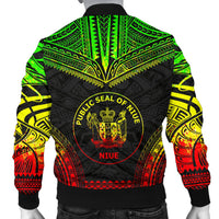 Niue Polynesian Chief Men's Bomber Jacket - Reggae Version - Polynesian Pride