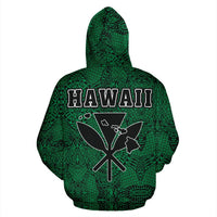 Polynesian Kanaka Maoli Hawaii Zip Hoodie Green - Polynesian Pride