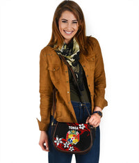 Mate Ma'a Tonga Rugby Leather Saddle Bag Polynesian Unique Vibes - Red - Polynesian Pride