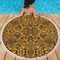 Polynesian Beach Blanket Yellow Black - Polynesian Pride