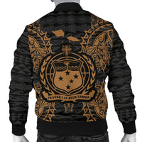 Samoa Polynesian Men's Bomber Jacket Map Gold - Polynesian Pride