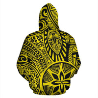Hawaii Hoodie Polynesian Hawaiian Style Tribal Tattoo Yellow Pullover - Polynesian Pride
