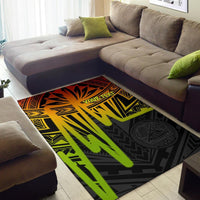 American Samoa Personalised Area Rugs - Seal With Polynesian Pattern Heartbeat Style (Reggae) - Polynesian Pride