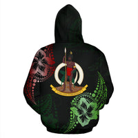 Vanuatu All Over Zip up Hoodie Hibiscus Style - Polynesian Pride