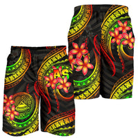 American Samoa Polynesian Men Shorts - Reggae Plumeria - Polynesian Pride