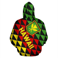 Hawaiii Zip up Hoodie Hawaii Kanaka Maoli Flag - Polynesian Pride