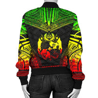 Tonga Polynesian Chief Women'S Bomber Jacket - Reggae Version - Polynesian Pride