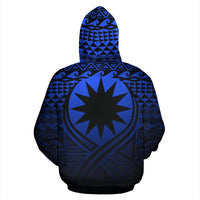 Nauru All Over Zip up Hoodie Lift up Blue - Polynesian Pride
