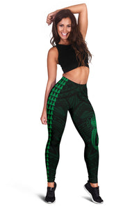 Hawaii Turtle Shark Polynesian Leggings - Green - Polynesian Pride