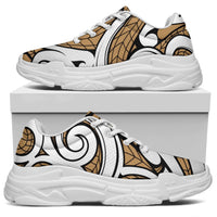 Polynesian Maori Ethnic Ornament Gold Chunky Sneakers - Polynesian Pride