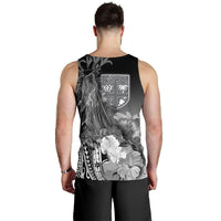 Fiji Men's Tank Top - Humpback Whale with Tropical Flowers (White) - Polynesian Pride
