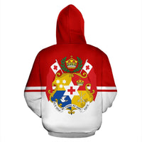 Tonga Hoodie Tonga Flag COat of Arms Ko E Otua Mo Tonga Ko Hoku Tofia - Polynesian Pride