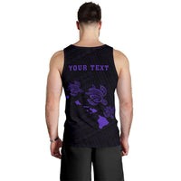 Hawaii Kakau Polynesian Three Turtles Map Personalized Men's Tank Top - Purple - Polynesian Pride
