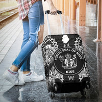 Niue Polynesian Luggage Covers Map Black - Polynesian Pride