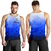 Guam Polynesian Men's Tank Top - Tribal Tattoo With Seal Blue - Polynesian Pride