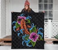 Hawaii Polynesian Premium Quilt - Cephalofoil Tattoo Hibiscus - Polynesian Pride