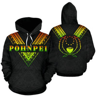 Pohnpei All Over Hoodie Reggae Color Sailor Style Unisex Black - Polynesian Pride